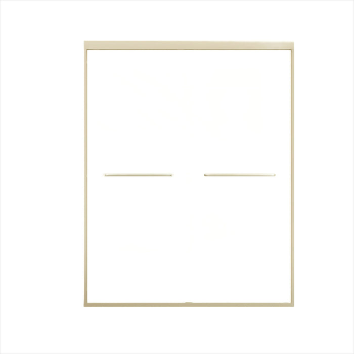 Double Sliding Shower Door, Semi-Frameless Bypass Bathroom Sliding Door With 1/4" (6 Mm) Tempered Glass For Walk-In Shower