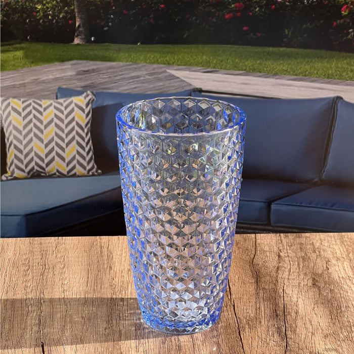 Leading Ware Diamond Cut Acrylic Drinking Glasses (Set of 4)