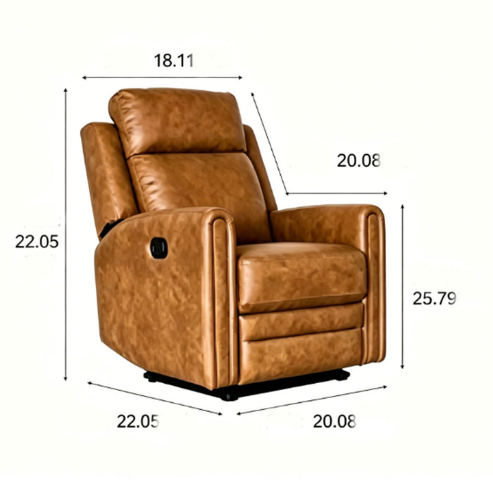 Manual Button Lounge Chair With 360 Degree Rotation - Yellow
