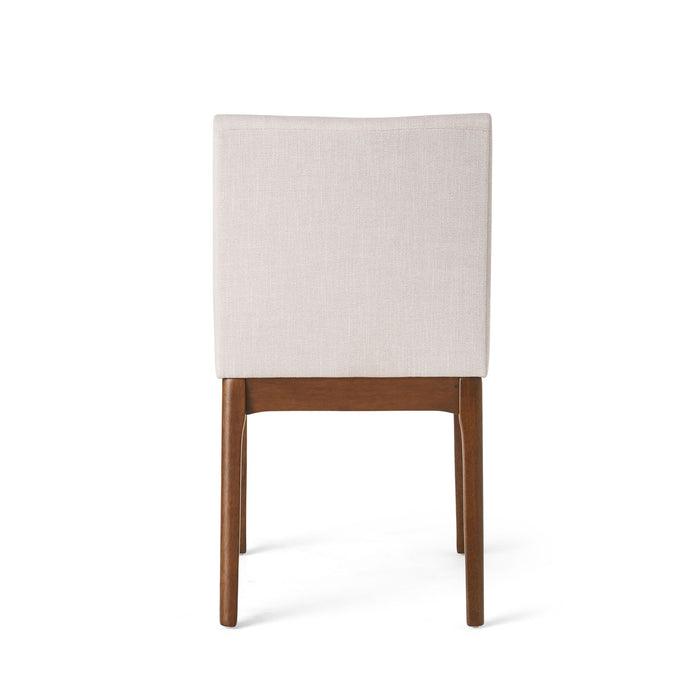 Dining Chairs With Upholstered Seat And Backrest (Set of 2) - Light Beige / Walnut