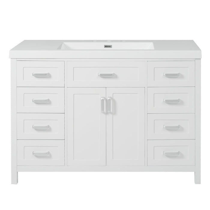Bathroom Vanity With Sink, 2 Doors 8 Drawers, Soft Close System, Classic Design