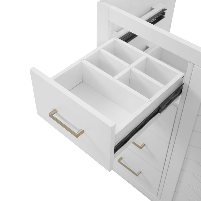 Retro Style Bathroom Vanity, 3 Drawers & Soft Closing Doors