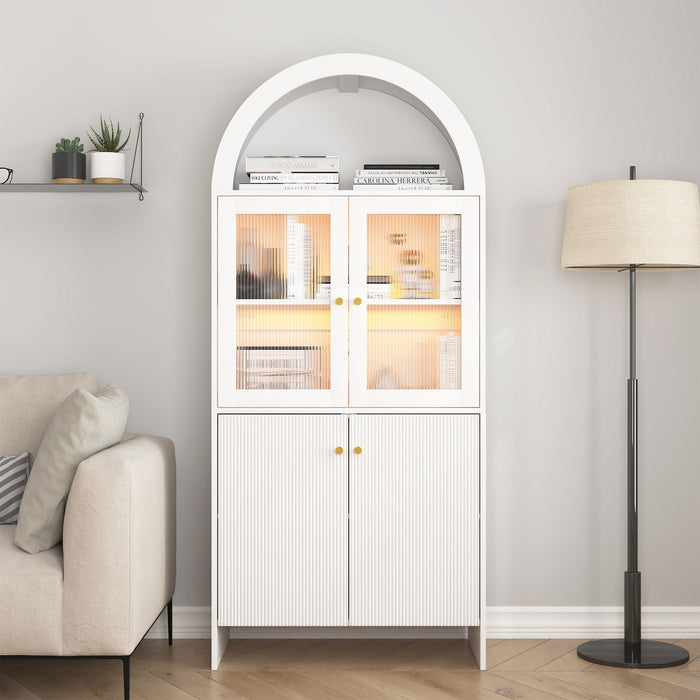 Modern Tech Inspired Dome Cabinet With LED Lighting