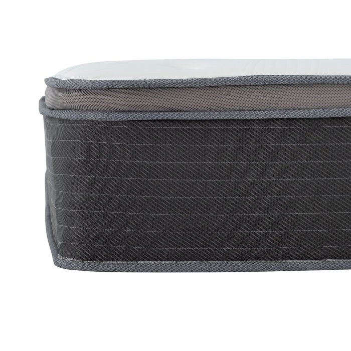 12'' Queen Size Hybrid Mattress In A Box, Plush Gel Memory Foam Mattress Top With Pocket Coil Base - Gray / White