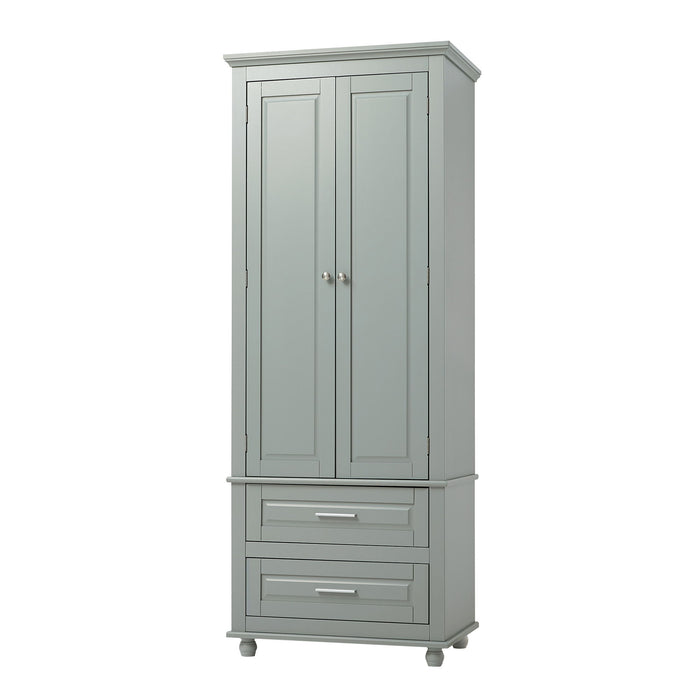 Tall Storage Cabinet With 2 Drawers For Bathroom