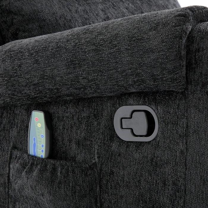 Manual Recliner Massage Chair With Swivel Rocker, 8 Massage Modes, Side Storage Pocket