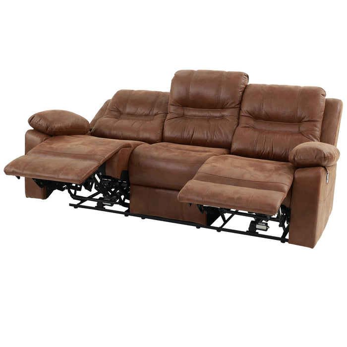 Modern Contemporary Power Reclining Sofa With USB Port