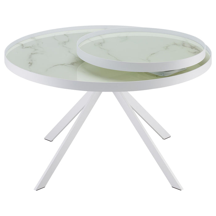 Shayne - Round Top Coffee Table With 2 Tier Design