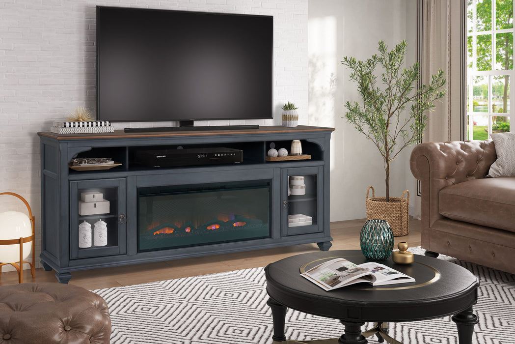 Fireplace TV Stand For TVs Up To 95" - Blue