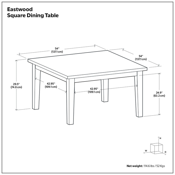 Eastwood - Square Dining Table - Java Brown