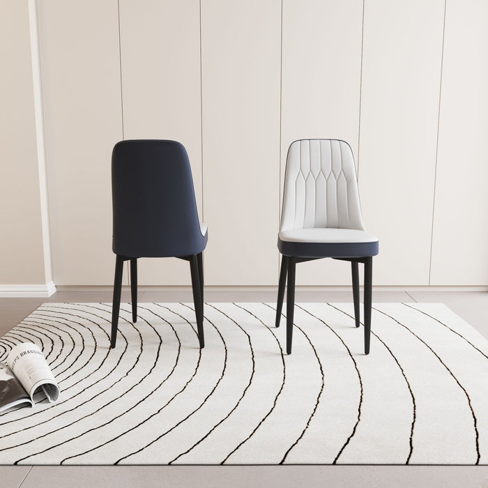 Modern Dining Chair With Cushions And Metal Legs