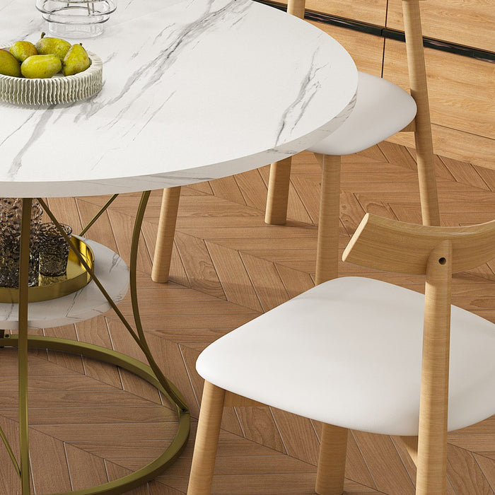 Round Extendable Dining Table Set With Chairs