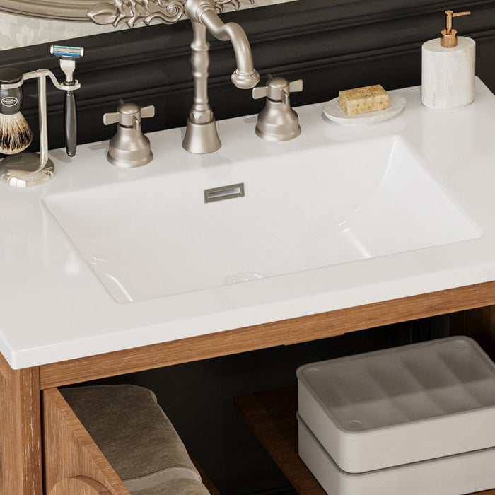 Vintage Farmhouse Bathroom Vanity With Ceramic Sink