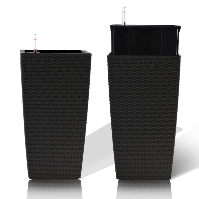 Indoor Outdoor Planter With Automatic Watering System (Set of 2)