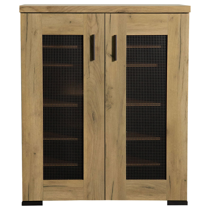 Door Accent Cabinet With Screens - Brown