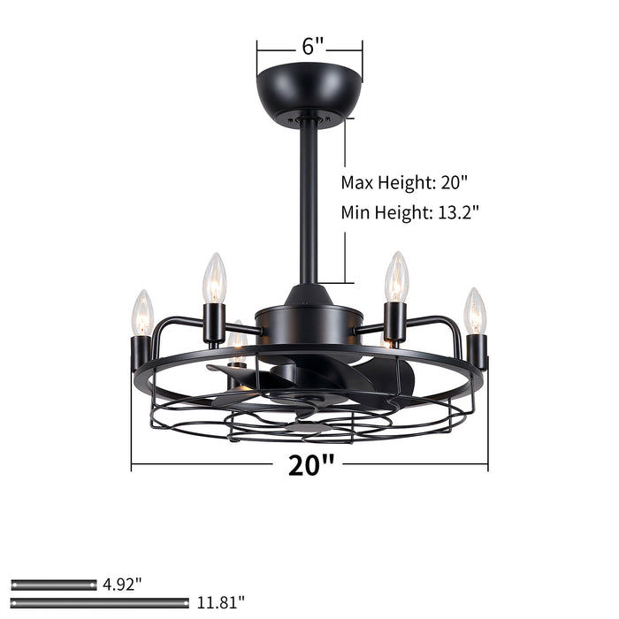 Modern Farmhouse Ceiling Fan, Adjustable Hanging