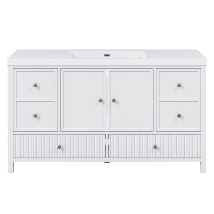 Bathroom Vanity With Separate Sink, Soft Close Doors And 4 Drawers