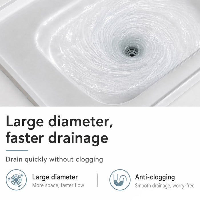 Basin Sink, Triple Faucet Holes, 2" Thick Rim, Sink Only
