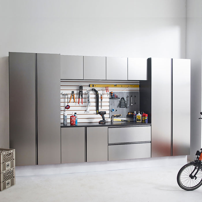 Nova - Series Garage Cabinet Set A With Soft Closing Doors - Metallic Gray