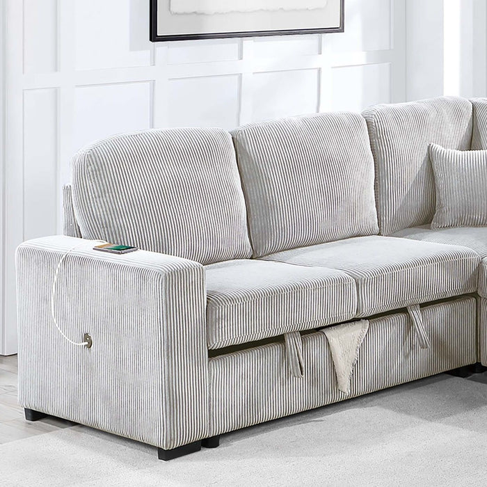 Modern Design Convertible Sectional Storage Bed With USB Port