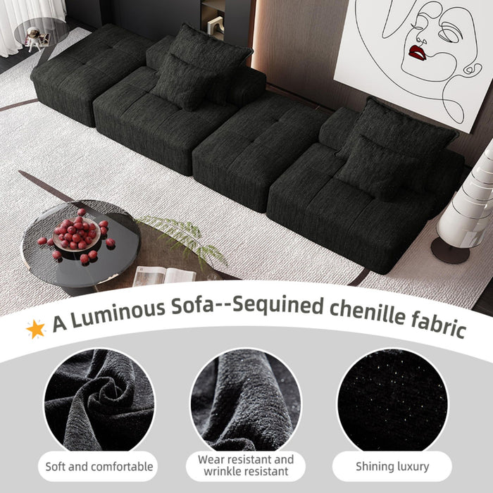 Modern Oversized Diy Combination, Modular Sectional Sofa With Pillows