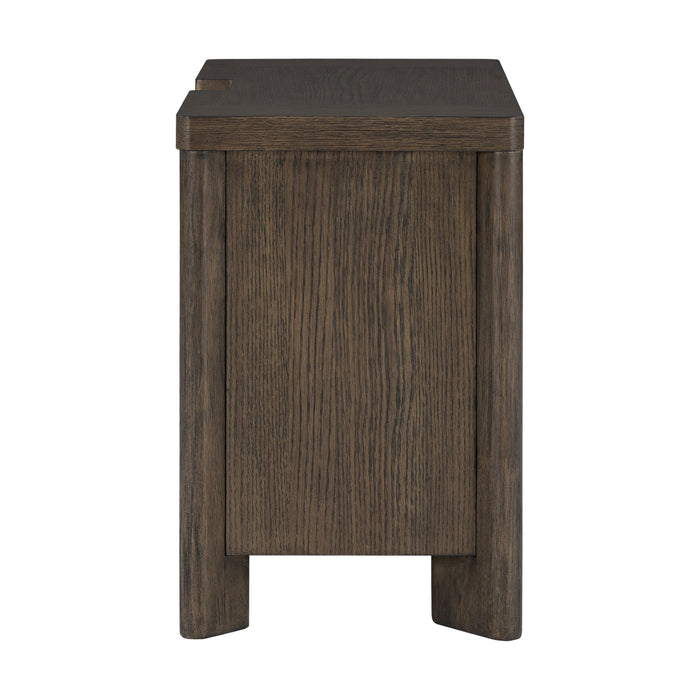 3 Drawer Nightstand With USB - Dark Oak
