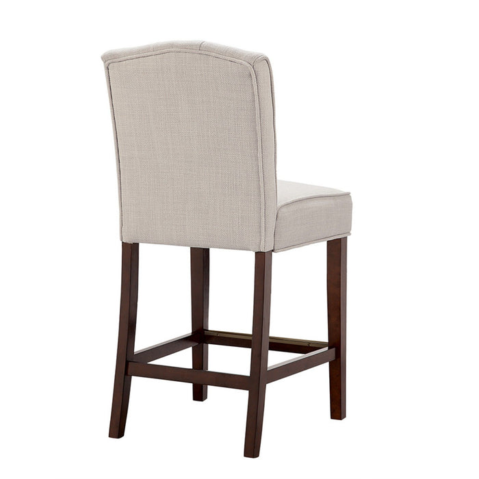 Tufted Counter Stool With Button Tufted Back - Tan
