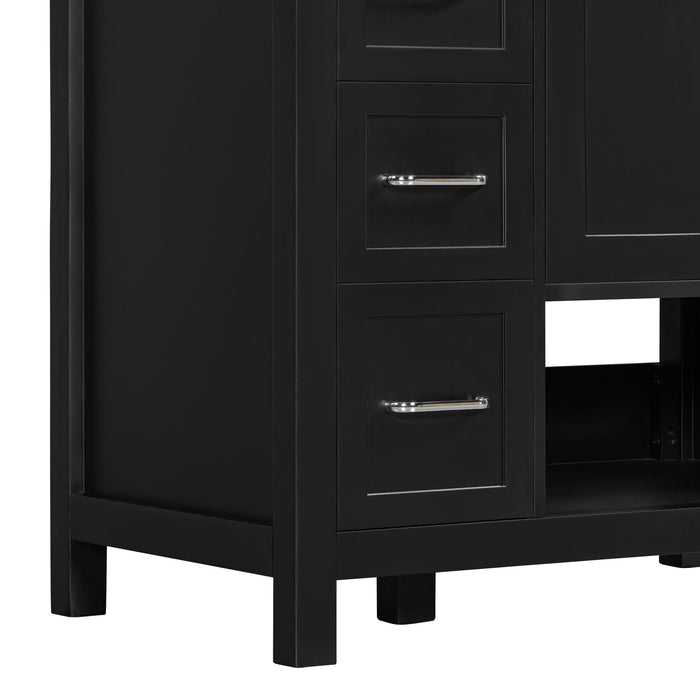 Bathroom Vanity With Sink Top, Bathroom Vanity Cabinet With 2 Doors And 2 Drawers, Open Shelf