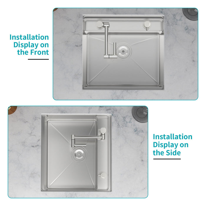 Undermount Bar Sink With Folding Faucet