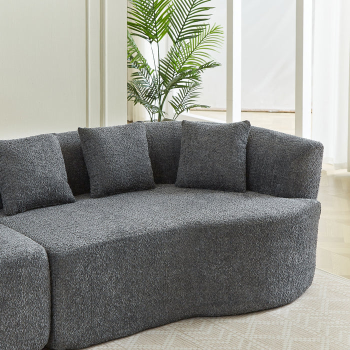 Curved Sectional Sofa With 6 Pillows