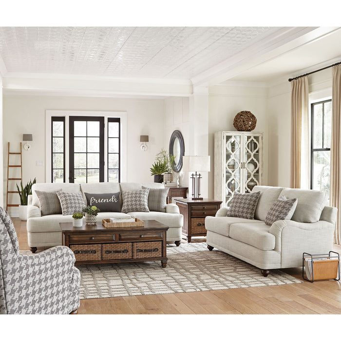 Brewster - Upholstered Loveseat With English Arms - Light Gray