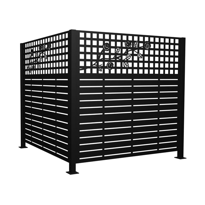 2 Panels Privacy Screen, Outdoor Privacy Panels, Trash Can Enclosure, Air Conditioner Fence - Black
