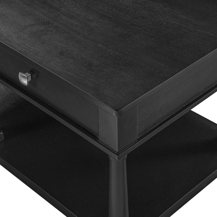Coffee Table With 2 Storage Drawers & Lower Open Shelf