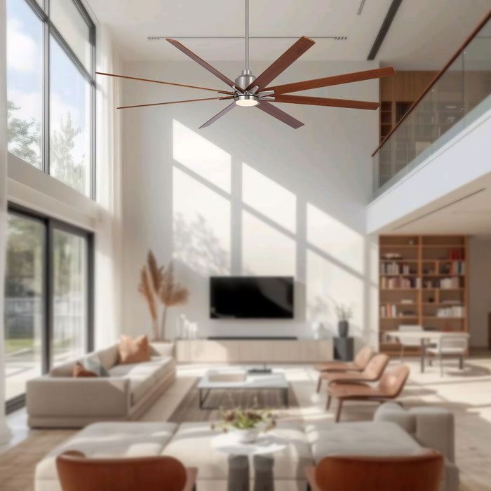 Oversized Large Ceiling Fan With Dimmable LED Light, 8 Blades, Remote Control