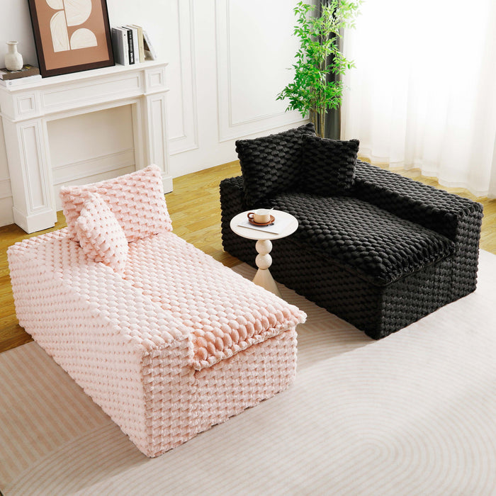 Multifunctional Sofa Pink Black, Fits 4 People