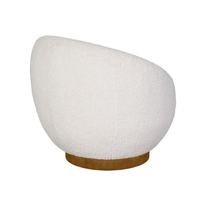 Shearling - Swivel Chair With Base Construction - Cream