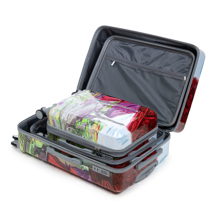 3 Piece Spinner Luggage Set 20" / 24" / 28" With Combination Lock And Silent Wheels - Coffee