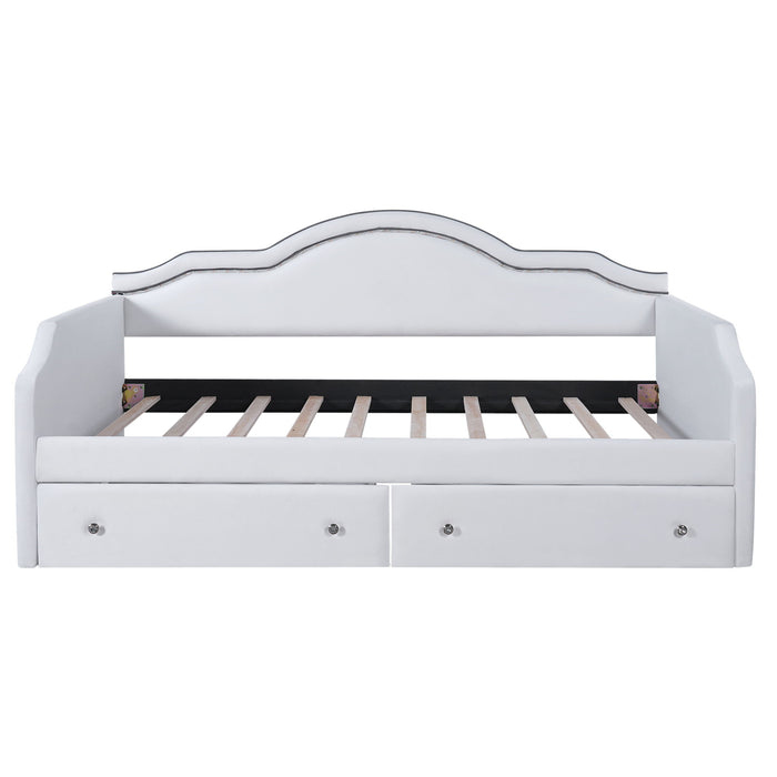 Upholstered Daybed With LED Lights And 2 Drawersme