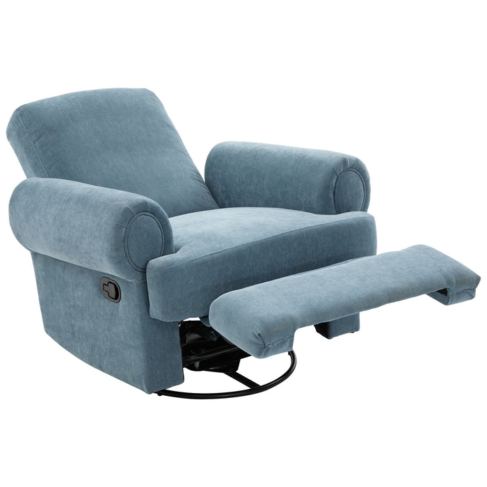 Manual Swivel Recliner Rocker Chair With Adjustable Backrest