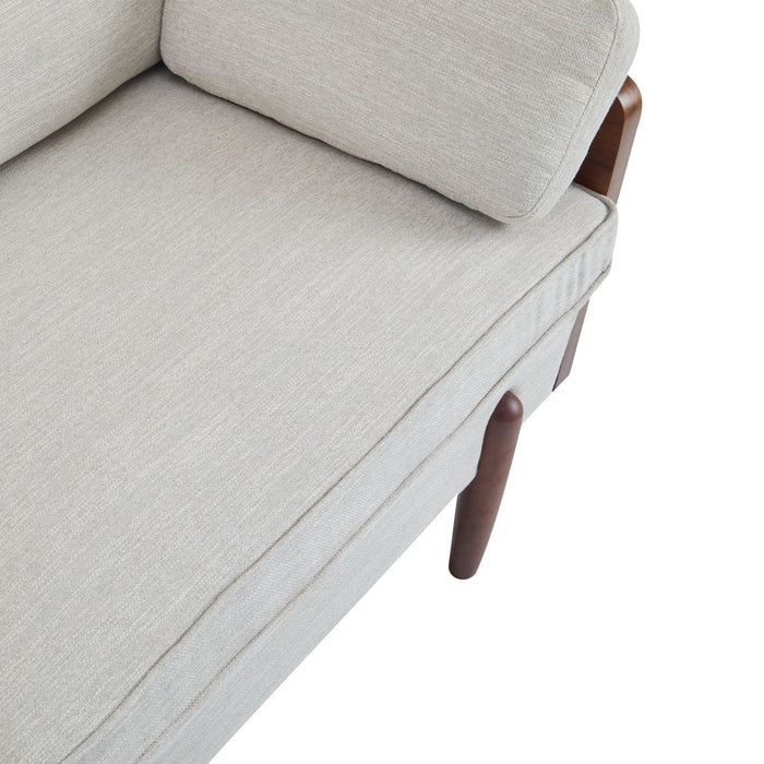 Mid Century Moderne Sofa With Wood Sides