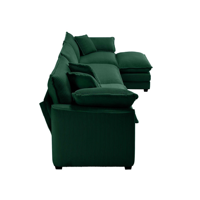 Modern Modular Cushion Sofa With Ottoman, Low Back, Deep Seating Sofa Set