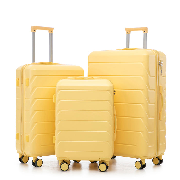 3 Pieces Set 20" / 24" / 28" Spinner Wheel Luggage With Combination Lock