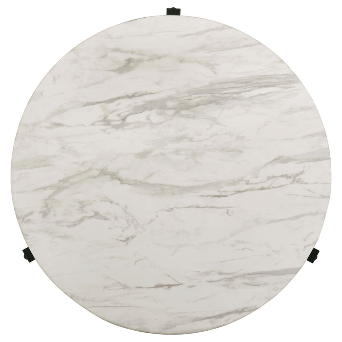 Tandi - Round Marble Coffee Table - White