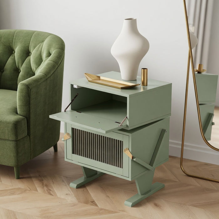 Robot LED Nightstand With 360° Rotating Drawer