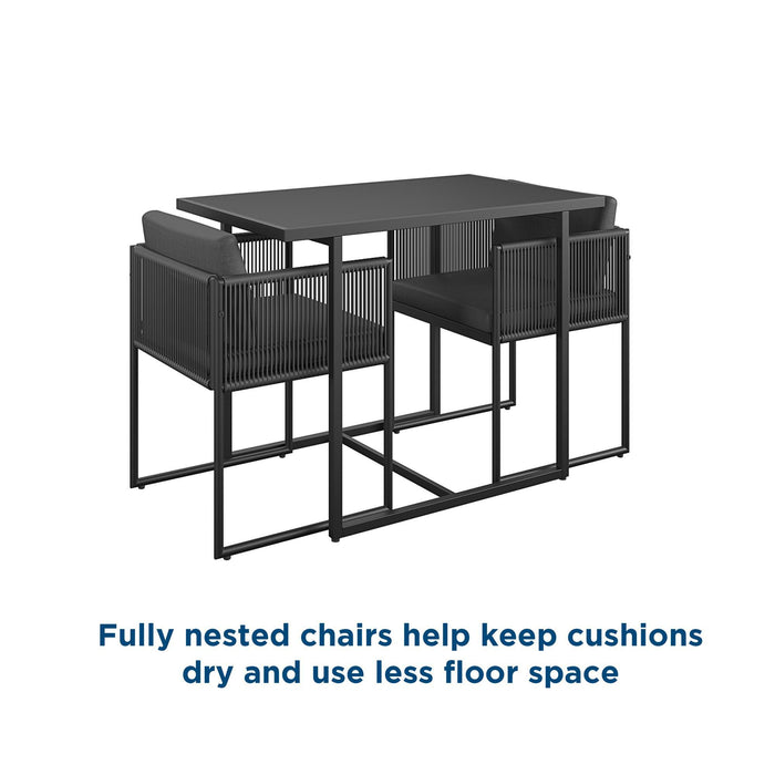 3 Piece Nesting Outdoor Bistro Set - Dark Gray