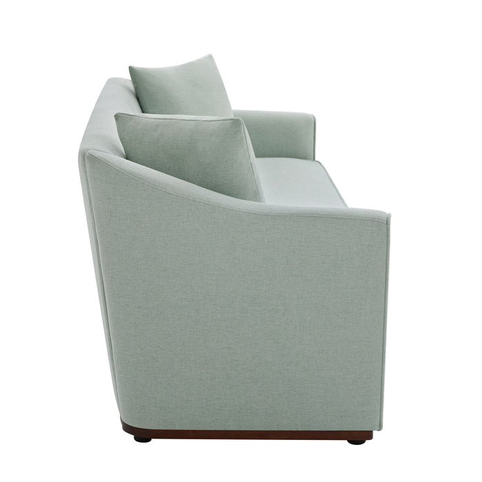 3 Seater Sofa With Wrap Around Armrests And Throw Pillows