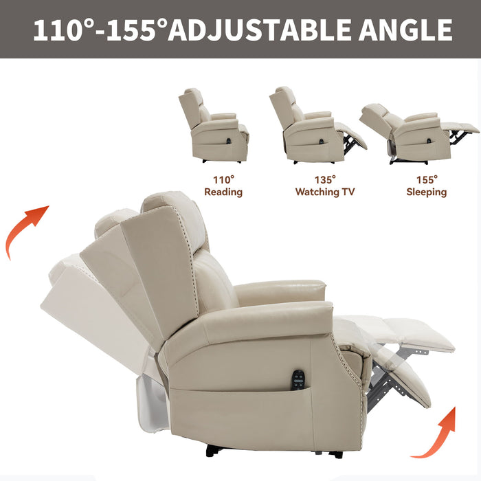 Manual Recliner Chair With Heavy Duty Motion Mechanism, 8 Vibrating Nodes And 3 Massage Modes For Living Room