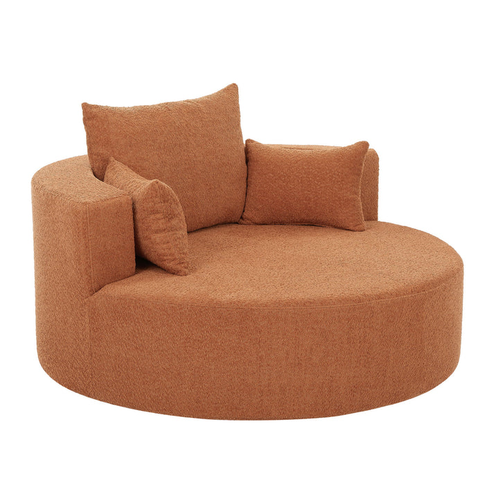 360° Swivel Accent Barrel Chair With 3 Removable Pillows For Living Room