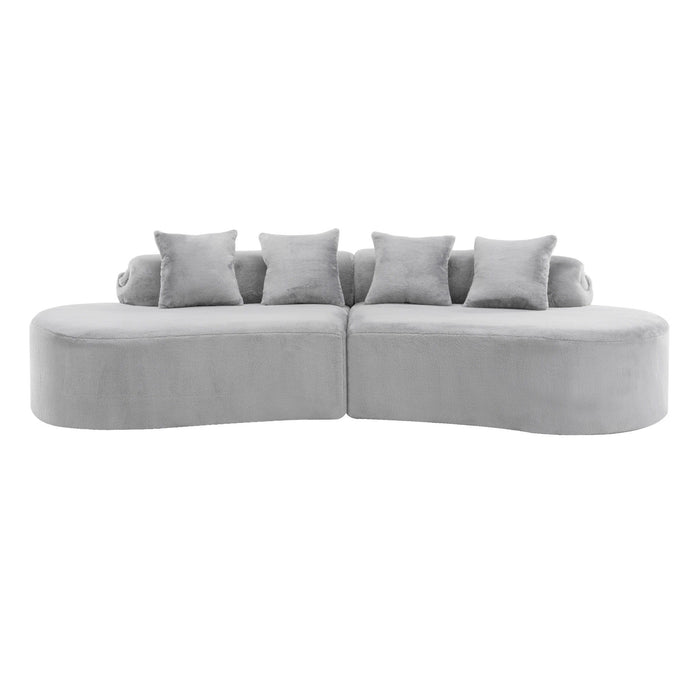 Modern Curved Sofa With Pillows