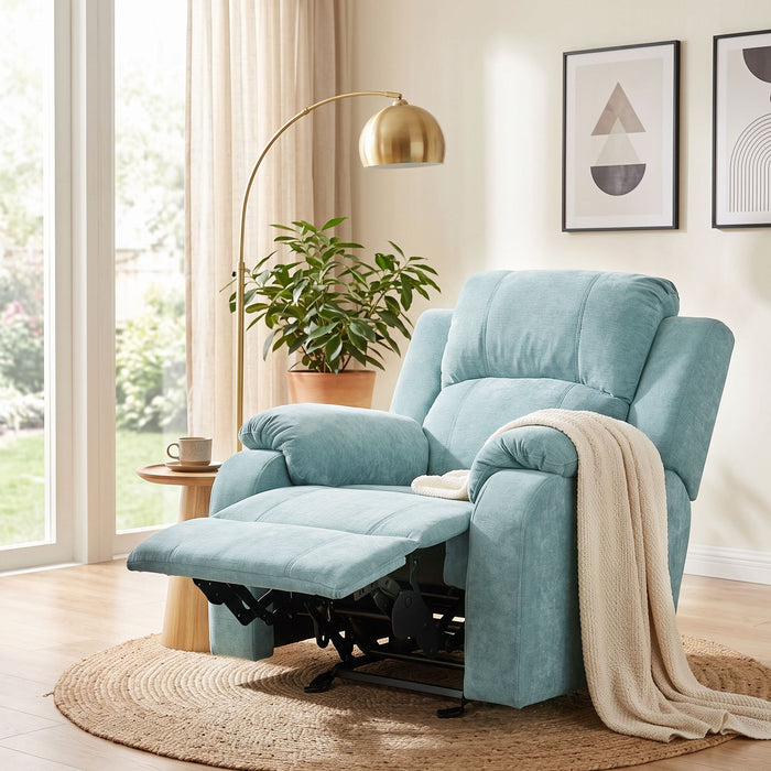Upholstered Manual Recliner Chair With 3 Adjustable Backrest Positions